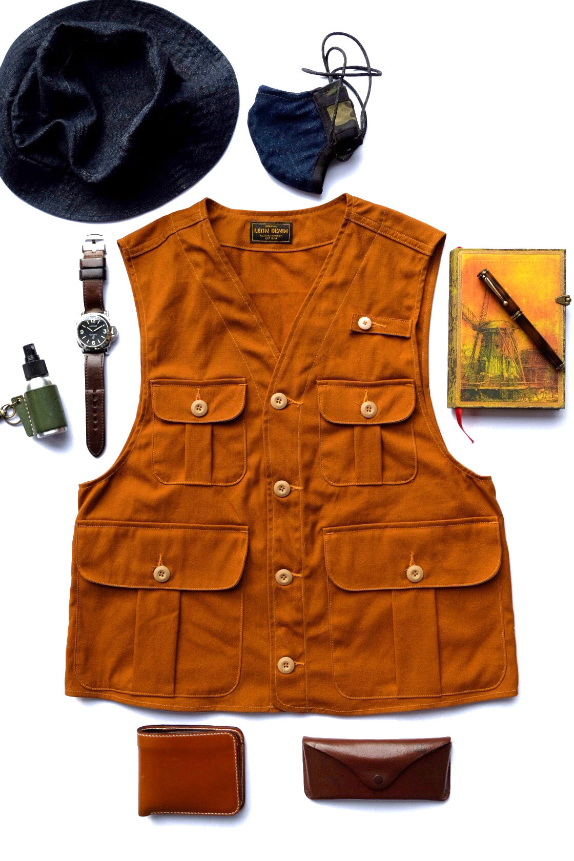 LD Sun Chaser Vest in 10 oz. Russet Japanese Duck Canvas