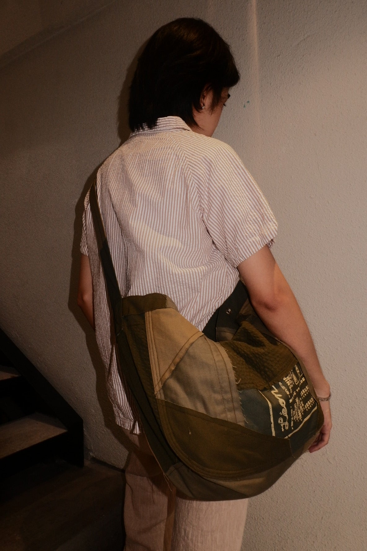 LD Patchwork Messenger Bag Army Green