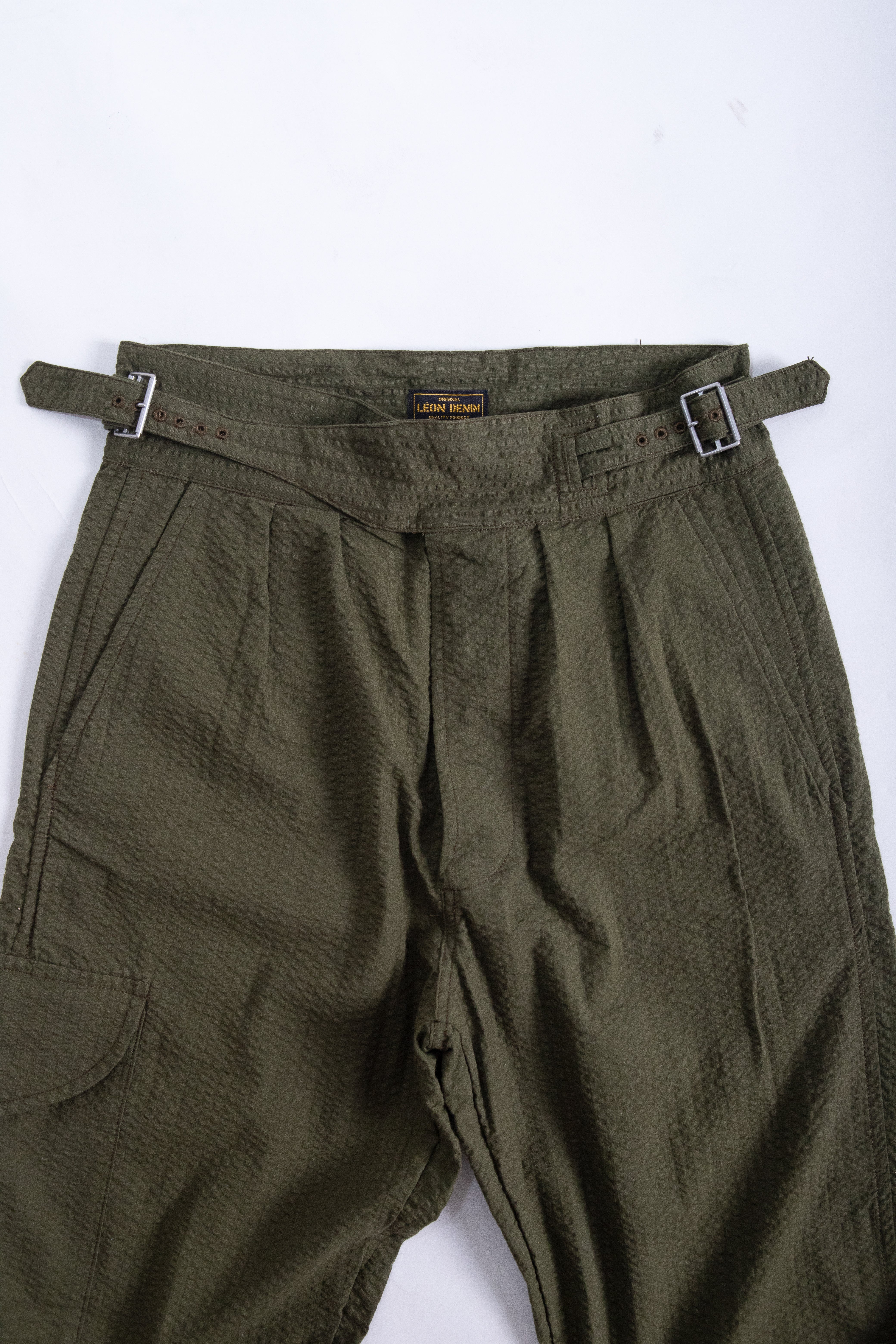 LD Gurkha Pants in Hunter Green Seersucker