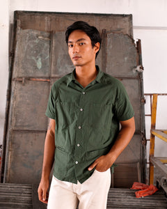 LD Easy Joe Summer Shirt in Olive Chambray