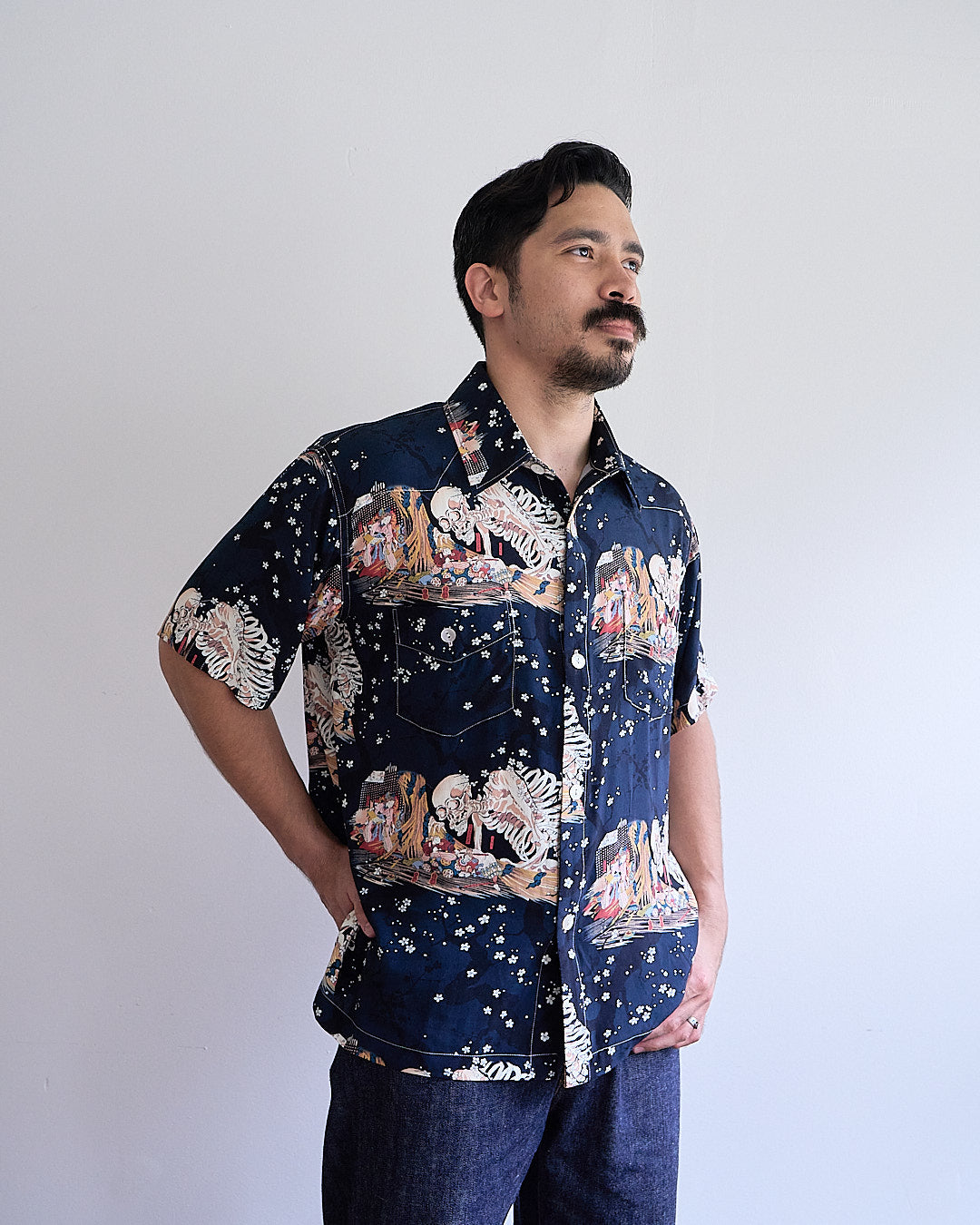 LD Summer Polo Midnight Blue with Skeleton Motif