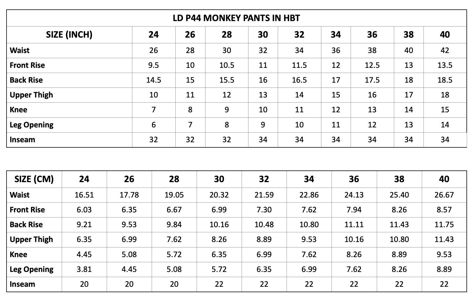 LD P44 Monkey Pants in Khaki HBT