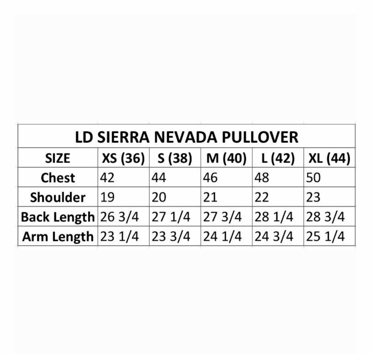 LD Sierra Nevada Miner's Pullover