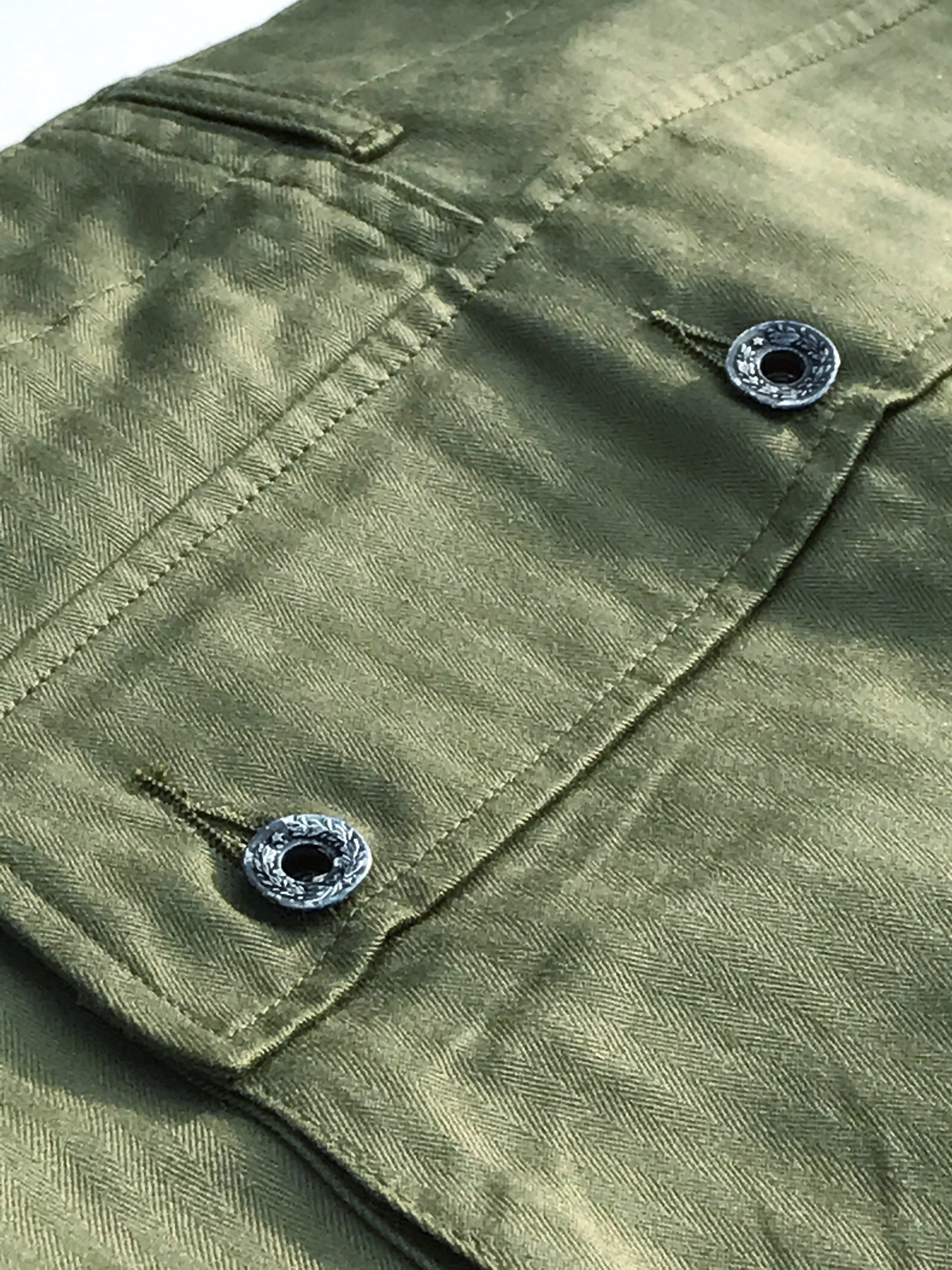 LD P44 Military Trousers in Olive HBT 'Monkey Pants'